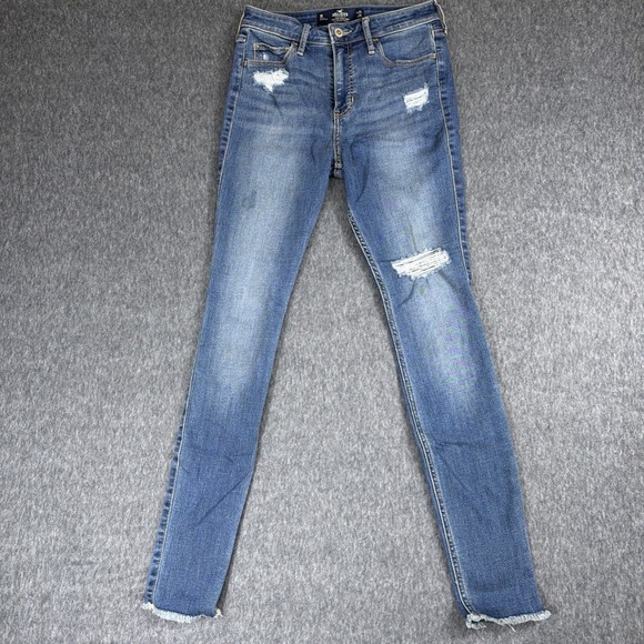 Hollister Denim - Hollister Jeans Juniors Womens 1 R 25x28 Super Skinny Blue Denim High Rise